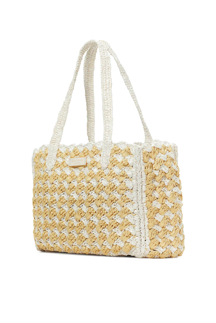 High Tide Striped Crochet Medium Tote Bag